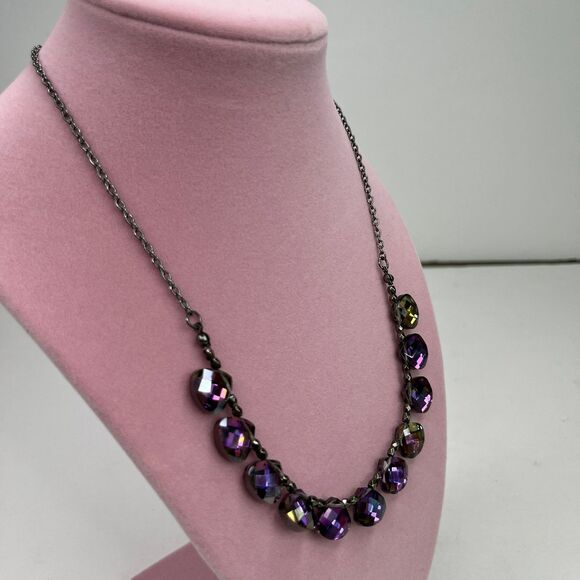 Necklace Teardrop Purple Rhinestones Women’s Jewelry  #587 - Picture 2 of 11